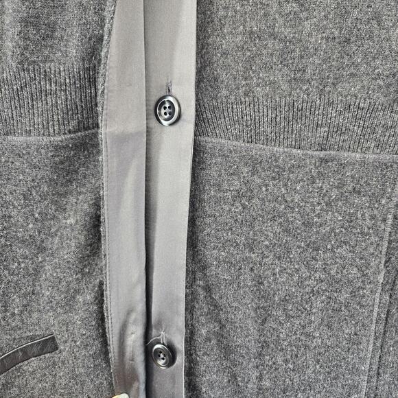 Burning Torch 100% Recycled Cashmere Cardigan Sweater Jacket XS Charcoal Gray - Picture 5 of 10